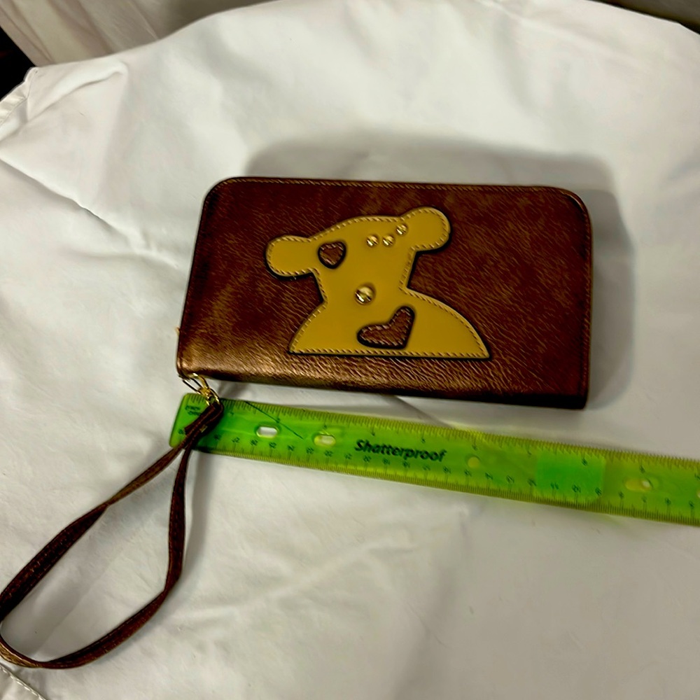 NWOT Clutch wallet with strap “Tous” inspired; vegan leather in copper